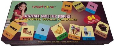 HappyZone Magnetic Sentence Game for Juniors – 84 Word & Picture Tiles Learning Toy(Multicolor)