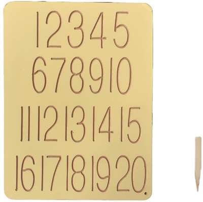 RCW Wooden Writing Practice Board Numbers 1 to 20 for Kids Learning(Brown)