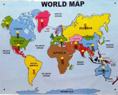 Om Enterprise Wooden Educational Learning India and World Map Combo Board Puzzles(Multicolor)