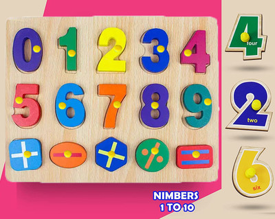 CASADOMANI Wooden Jigsaw Puzzle Number Math Puzzle Educational and Learning Puzzles Toy Math counting Board Toy Educational Counting Math Montessori Toys for Toddlers | Preschool Wood Toy Learning Blocks with Knobs Rainbow Wooden Number Peg Puzzle for Kids Wooden counting learning toy 1234 matching 