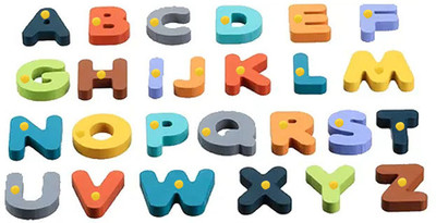 SHALAFI Wooden English alphabet cognition letter spelling words game ABC words toys(Multicolor)