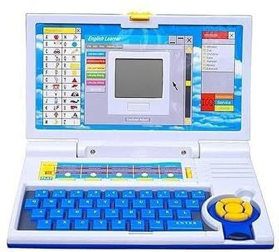 slenderopal computer abc and 123 learning kids laptop with led display and music with mouse(Blue)