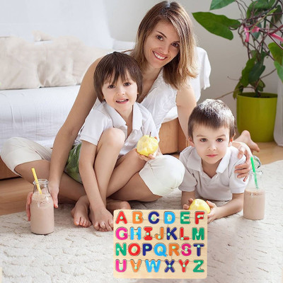 GAMLOID New Return Gift Alphabet Puzzle Educational Learning ABC Letters Board Toy(Brown)