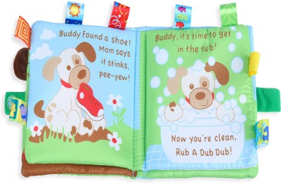 Baby Moo Buddy Dog Educational Learning 3D Cloth Book With Rustle Paper(Multicolor)