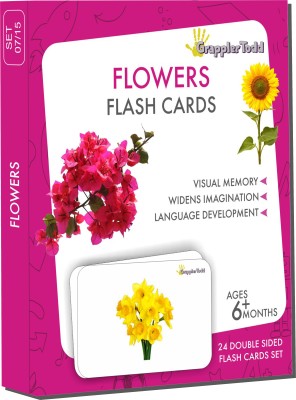 Grapplertodd Early Learning - Flowers Flash Cards(Multicolor)