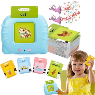 LINQR Learn With Fun Talking English Words Flash Cards for Kids (Multicolor)(Blue, Pink)