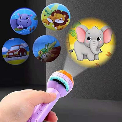 Tenmar Mini Slide Projector Flashlight Torch with 24 Pattern, Kids Projection Light Toy(Multicolor)