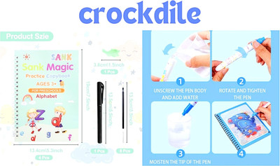crockdile Magic Practice Copybook Bundle for Children - 8 Books(Yellow)
