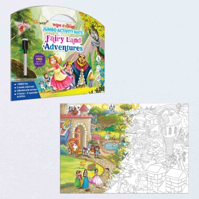 GO WOO FAIRY LAND ADVENTURES and GIANT PRINCESS CASTLE COLOURING POSTER | combo of 2(Multicolor)