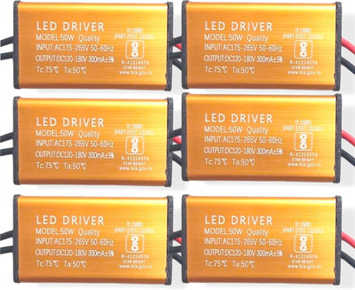 AVISRI 6 PCS 50W 300mA IP65 Waterproof LED Flood Light Driver LED Driver