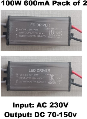 Ansh Enterprise LED Flood/Street Light Driver 100W-600mA LED Driver Pack of 2 LED Driver