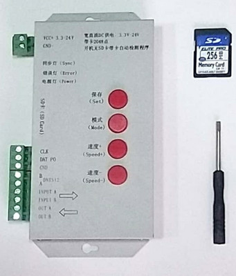 GoodsBazaar T-1000S LED RGB Full Color Controller SD Card Pixels Controller 24V LED Pixel LED Driver