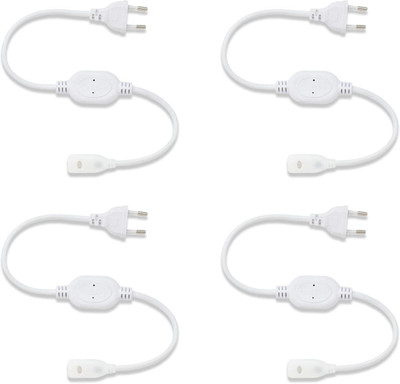 MURPHY 220V AC PIN Connector/Adaptor/Cable for LED (120 LED/Mtr) Rope Light (Pack of 4) LED Driver deal from flipkart