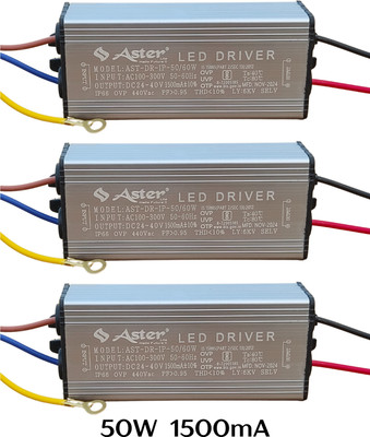 ASTER LITE 50W LED Driver For Street Light and Flood Light 1500mA (Pack of 3) LED Driver