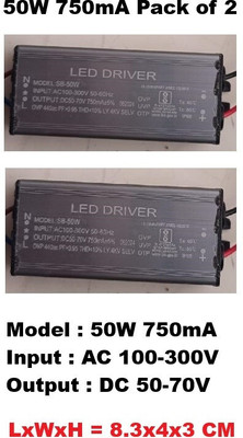 Ansh Enterprise 50W 750mA, LED Flood/Street Light Driver Pack of 2 LED Driver