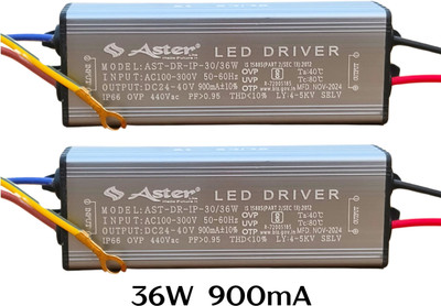 ASTER LITE 36W LED Driver 900mA For Street Light and Flood Light (Pack of 2) LED Driver