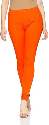 Lyra Churidar  Western Wear Legging(Orange, Solid)