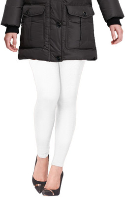 Lyra Ankle Length  Ethnic Wear Legging(White, Solid)