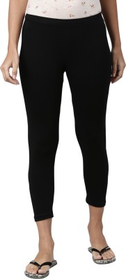 Kryptic Mid-Calf Length  Western Wear Legging(Black, Solid)