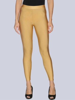 TWIN BIRDS Ankle Length Western Wear Legging(Gold, Solid)