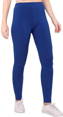 LOVO Ankle Length  Western Wear Legging(Blue, Solid)