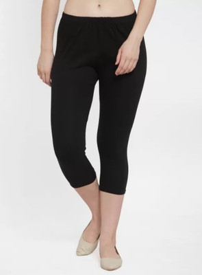 Style Access 3/4th/Calf Length Western Wear Legging(Black, Solid)