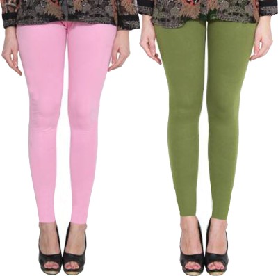 Clarita Ankle Length Ethnic Wear Legging(Pink, Green, Solid)