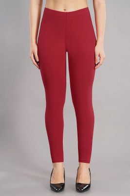 Shsuvia Ankle Length Western Wear Legging(Red, Solid)