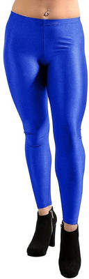 Leshroo Ankle Length  Western Wear Legging(Blue, Solid)