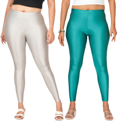 LoveiT Ankle Length Western Wear Legging(Grey, Green, Solid)