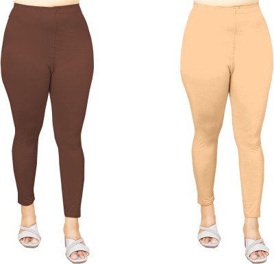 EV11 Ankle Length  Western Wear Legging(Maroon, Beige, Solid)