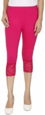 sr enterprises 3/4th/Calf Length Western Wear Legging(Pink, Solid)