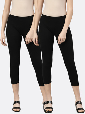 Kryptic 3/4th/Calf Length Western Wear Legging(Black, Solid)