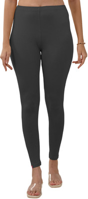 Lyra Ankle Length  Ethnic Wear Legging(Grey, Solid)