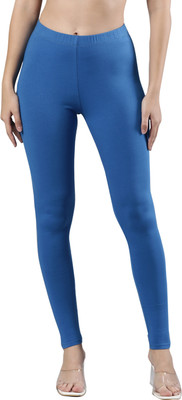 femmora Ankle Length Ethnic Wear Legging(Dark Blue, Solid)