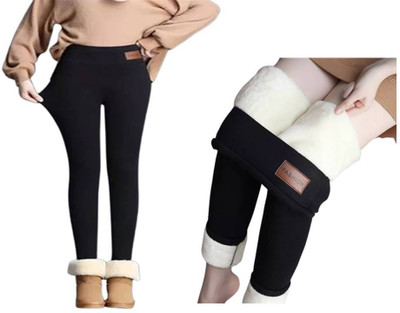 Zylum Fashion Ankle Length Winter Wear Legging(Black, Solid)