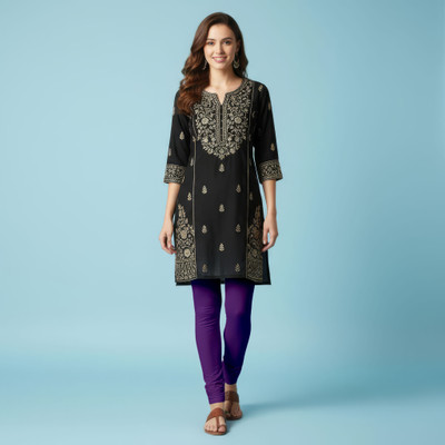 QT Churidar Length Western Wear Legging(Purple, Solid)