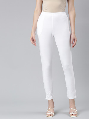 Dixcy Slimz Ankle Length  Western Wear Legging(White, Solid)