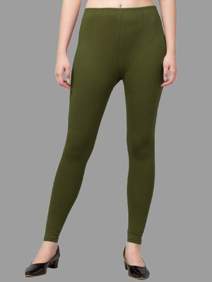 Trend Level Ankle Length  Western Wear Legging(Dark Green, Solid)