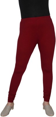 menena Ankle Length Western Wear Legging(Maroon, Solid)