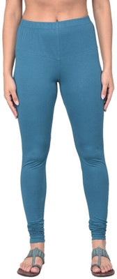 Comfort Lady Churidar Length Ethnic Wear Legging(Dark Blue, Solid)