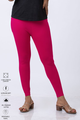 XUFA Ankle Length  Ethnic Wear Legging(Pink, Solid)