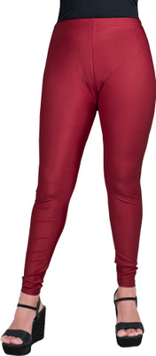 SHINERFIT Ankle Length Western Wear Legging(Maroon, Solid)