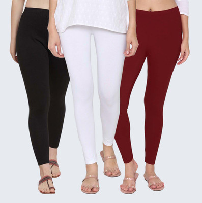 D'CLOTHZ Ankle Length Western Wear Legging(Black, Maroon, White, Solid)