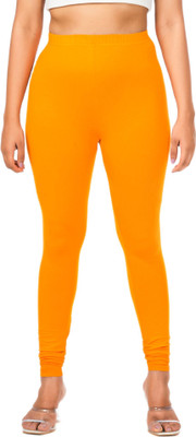 LoveiT Churidar  Western Wear Legging(Yellow, Solid)
