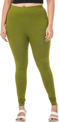 LoveiT Churidar  Western Wear Legging(Green, Solid)