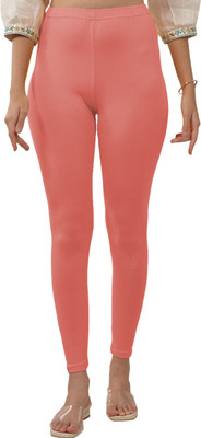 Lyra Ankle Length  Western Wear Legging(Pink, Solid)