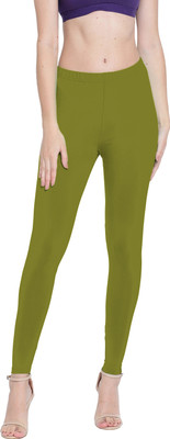Presta Ankle Length Western Wear Legging(Dark Green, Solid)