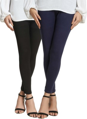 Swastik Stuffs Ankle Length Western Wear Legging(Black, Dark Blue, Solid)