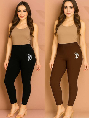 KK YARA Ankle Length  Ethnic Wear Legging(Black, Brown, Solid)